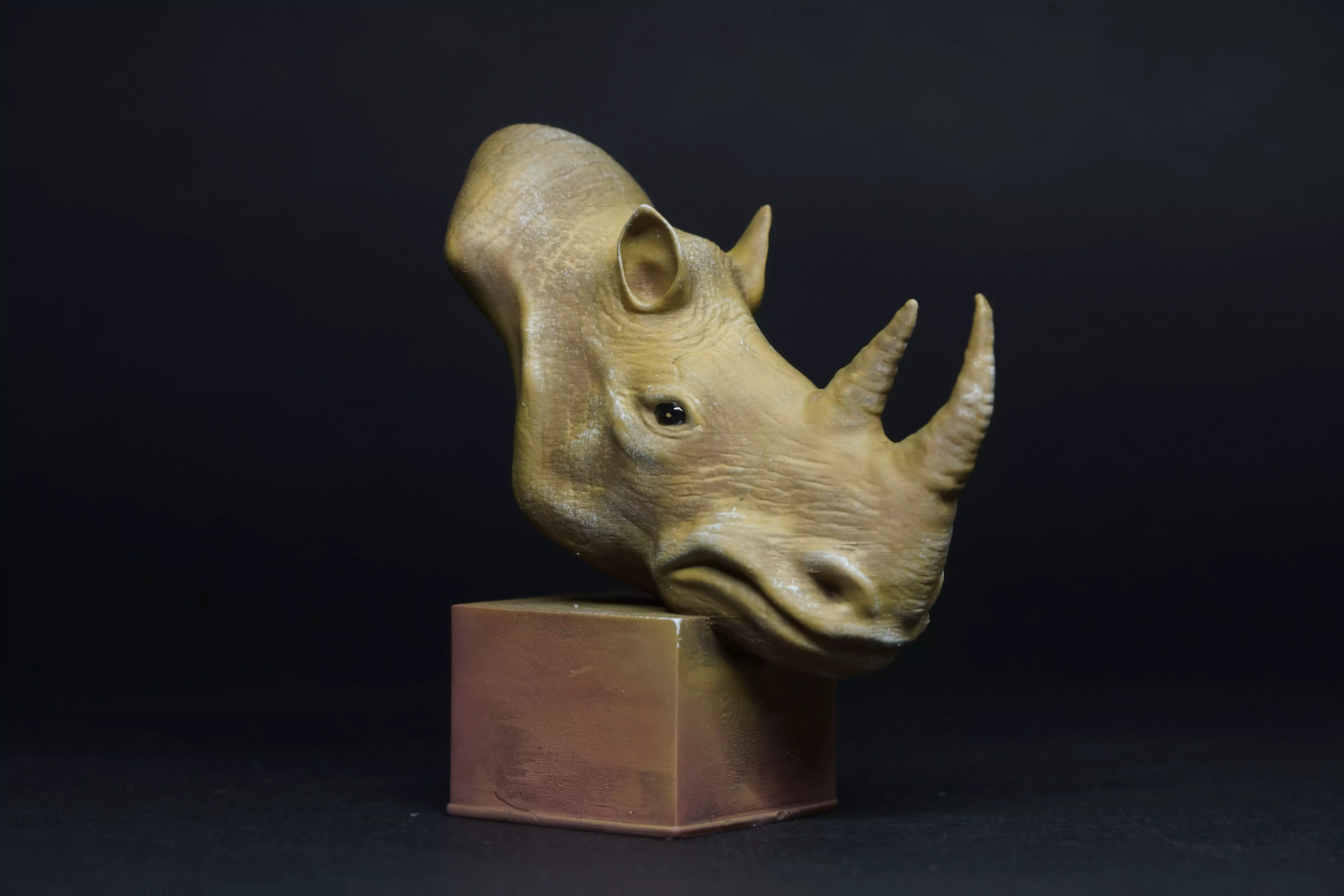 rhinoceros 3D print model head sculpture 3D print model_0