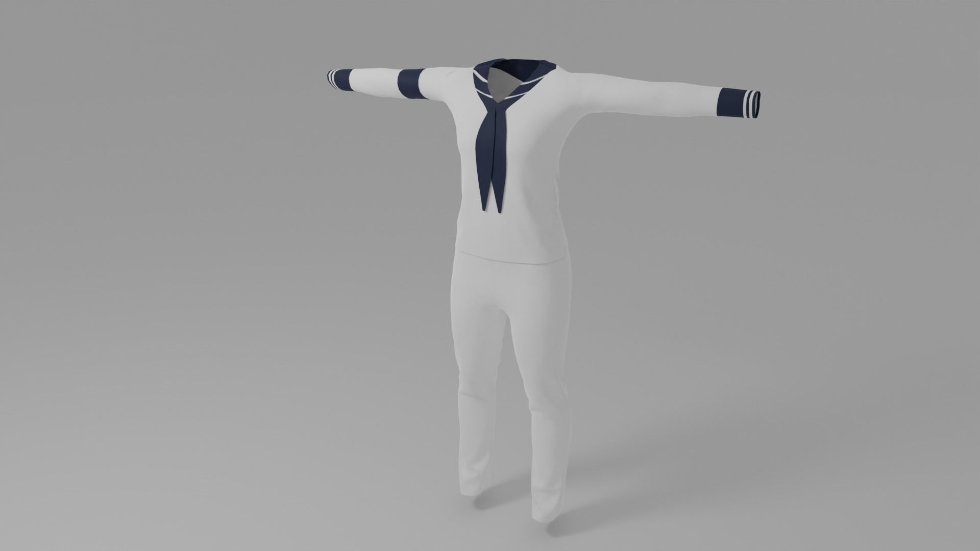 Sailor Uniform Low-poly 3D model_4