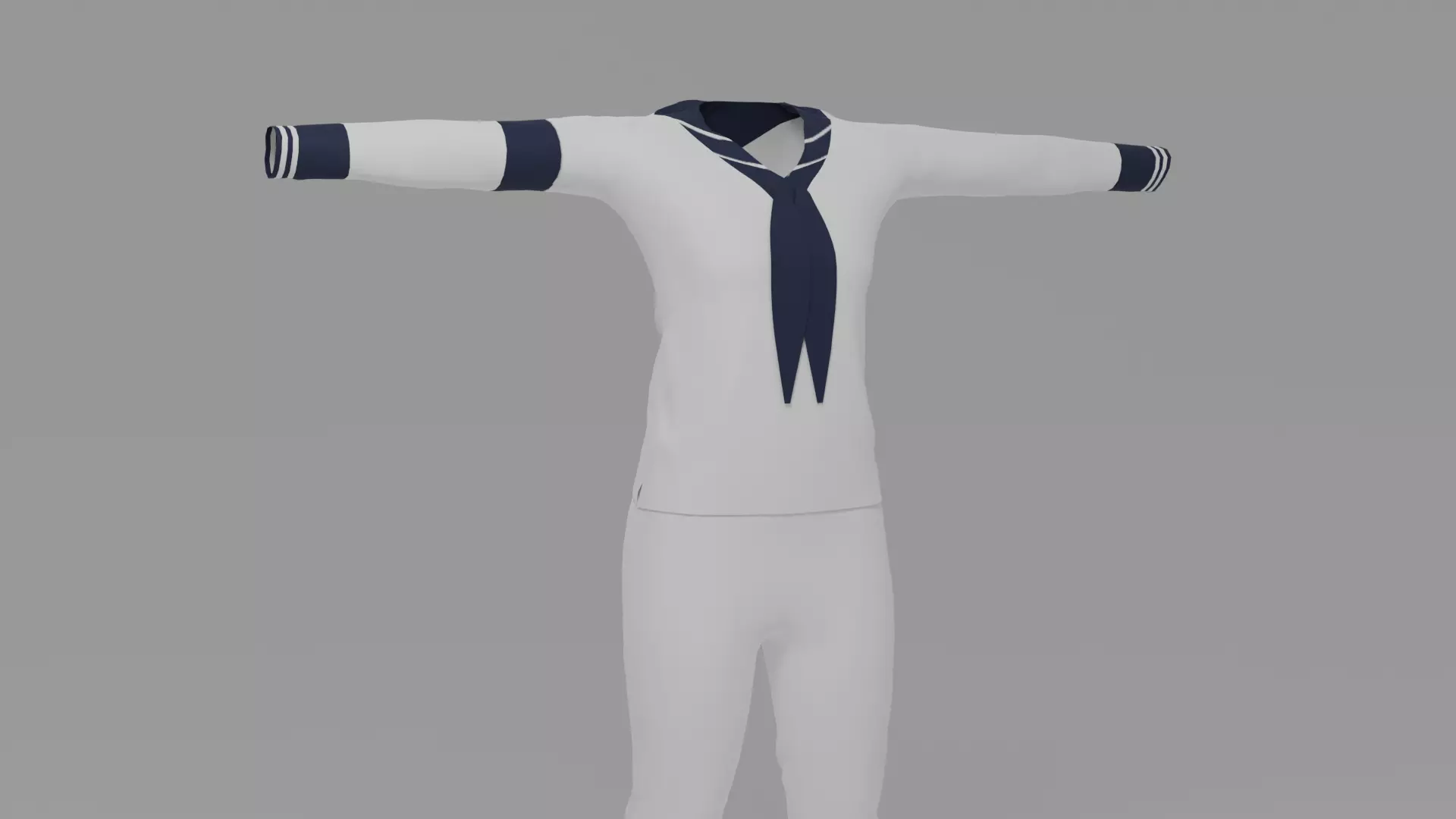 Sailor Uniform Low-poly 3D model_0