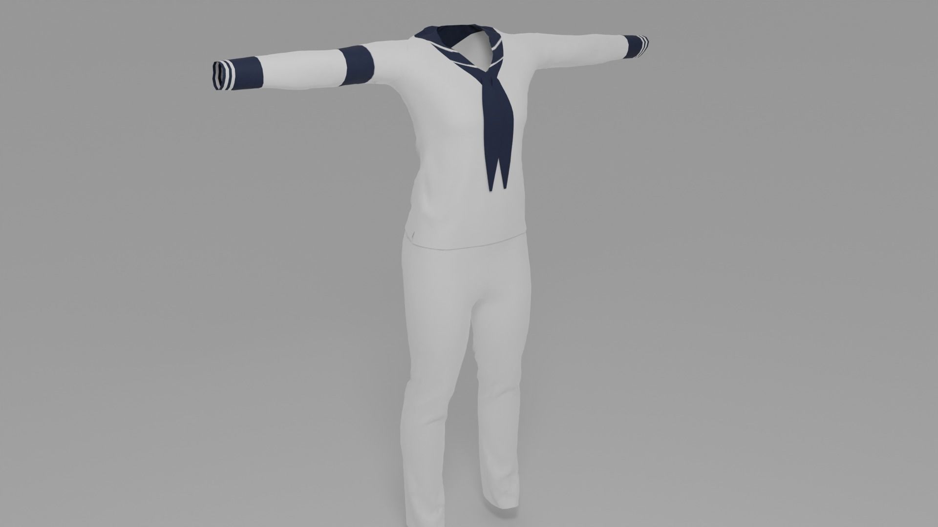 Sailor Uniform Low-poly 3D model_5