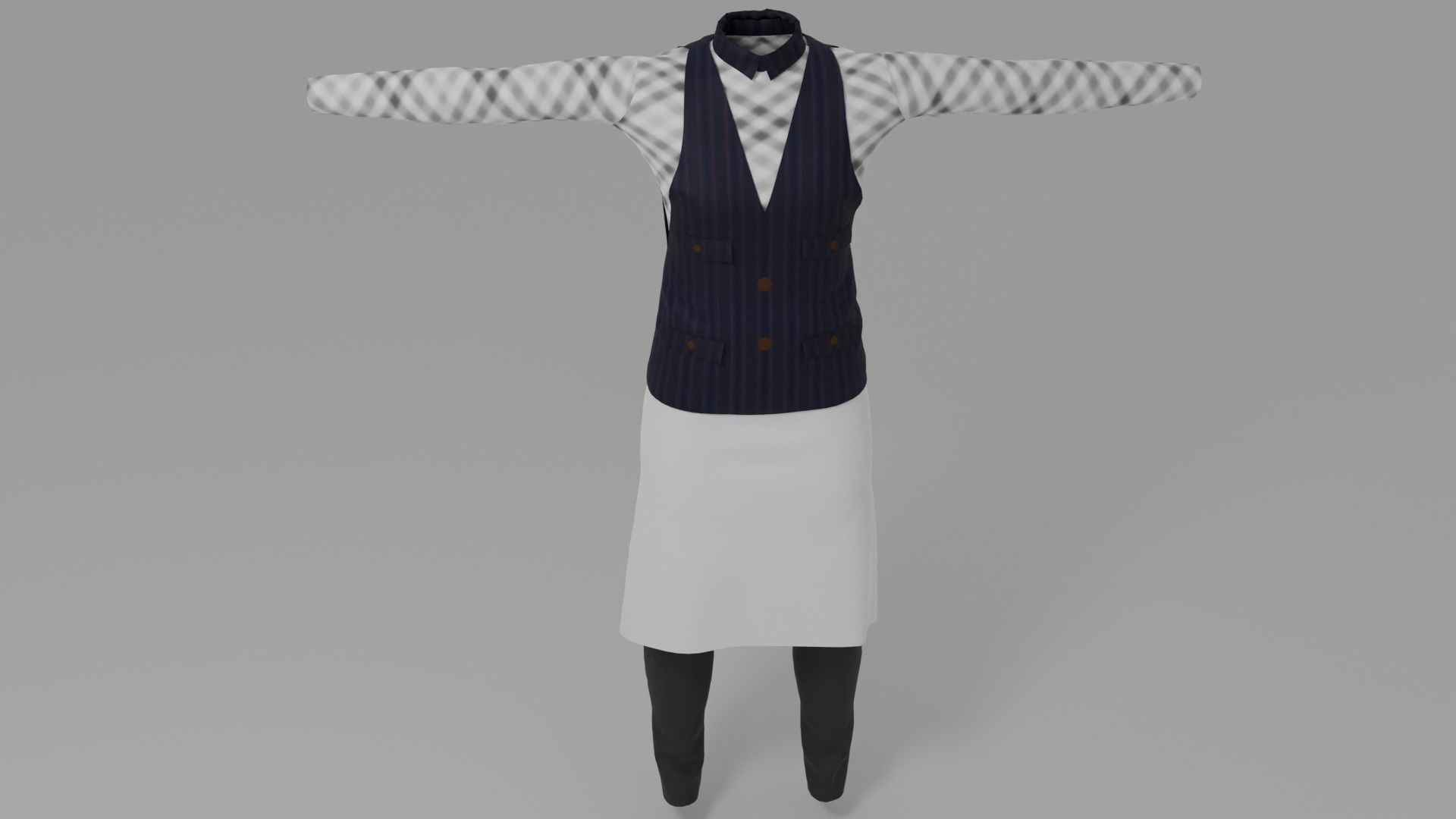 3D model Waiter Uniform VR / AR / low-poly | CGTrader