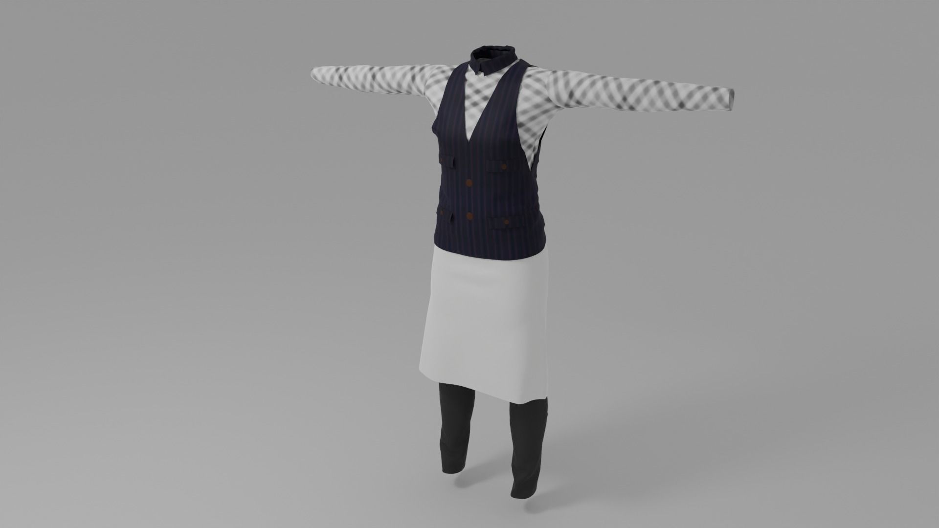 3D model Waiter Uniform VR / AR / low-poly | CGTrader