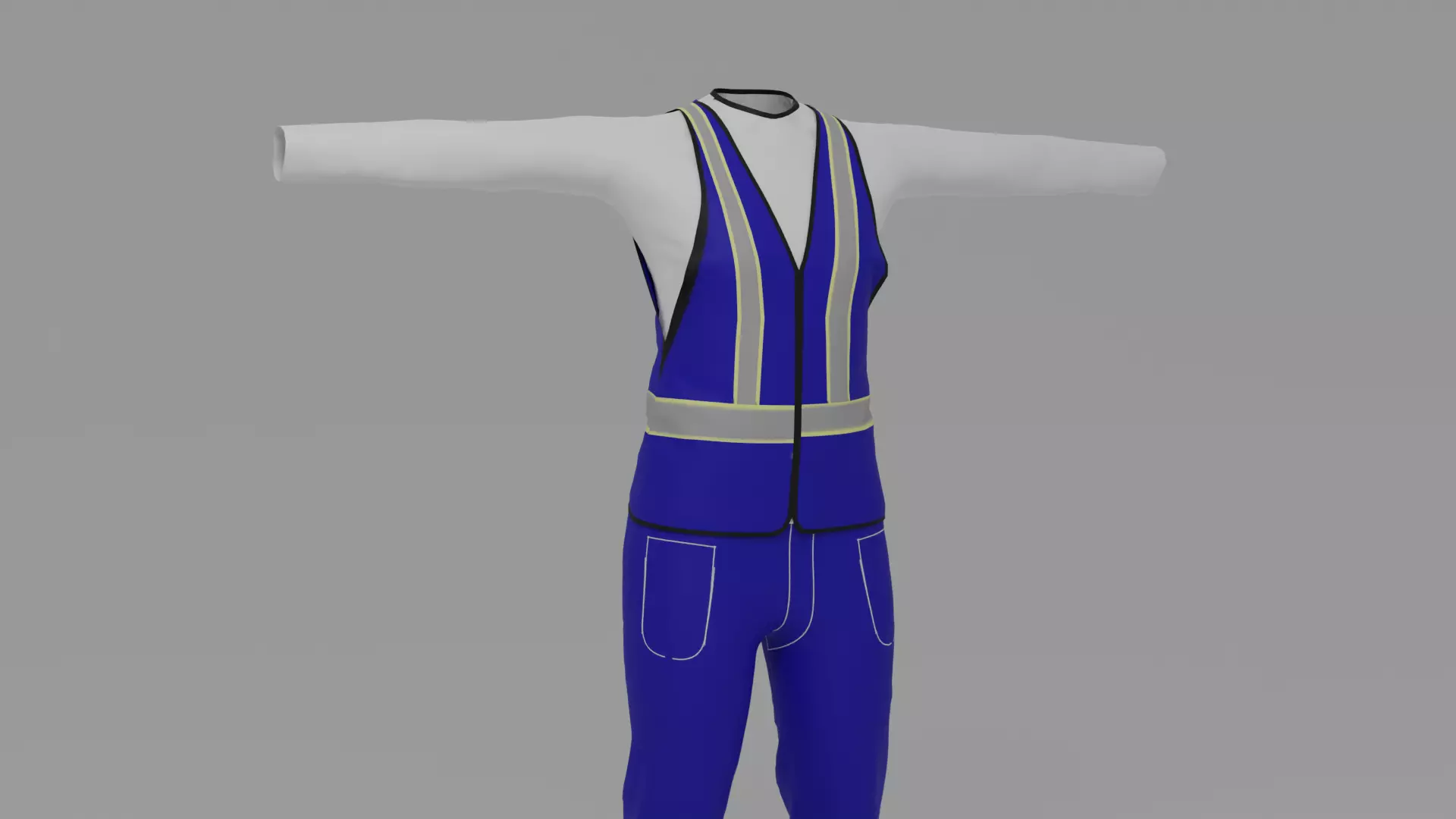Worker Uniform Low-poly 3D model_0