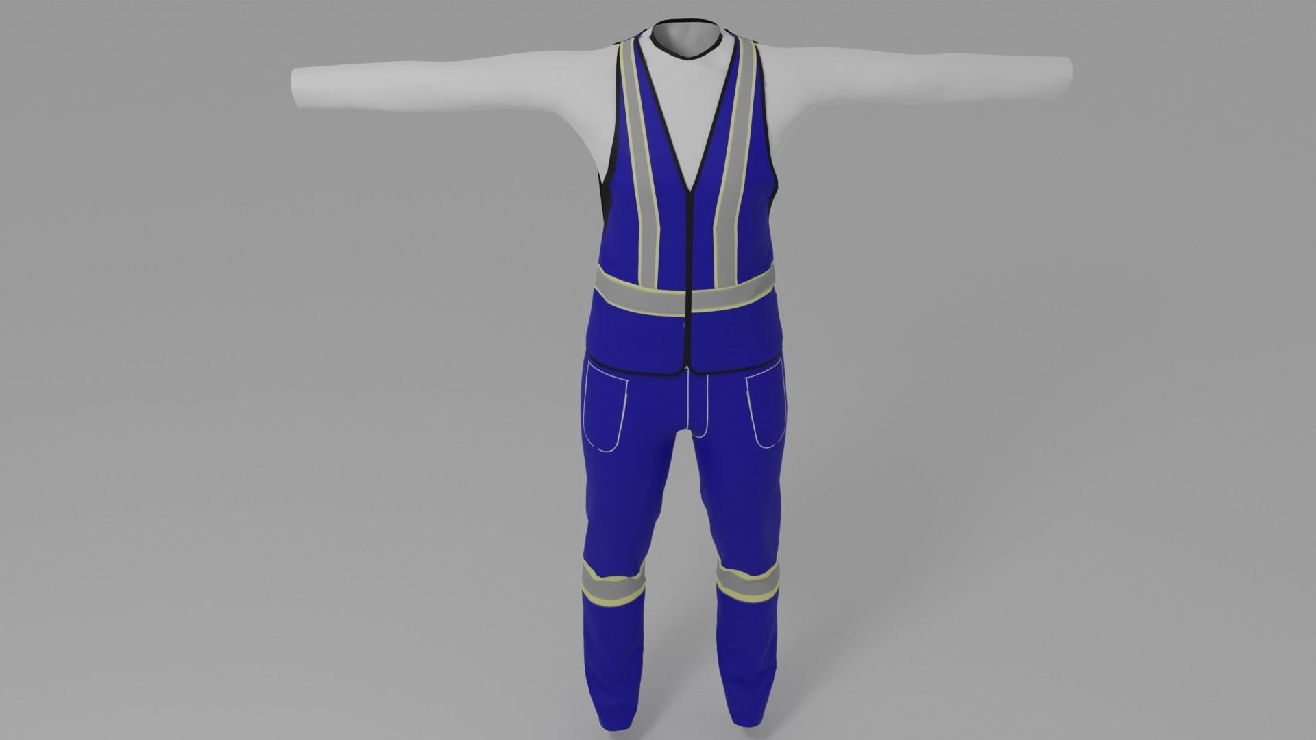 Worker Uniform Low-poly 3D model_6