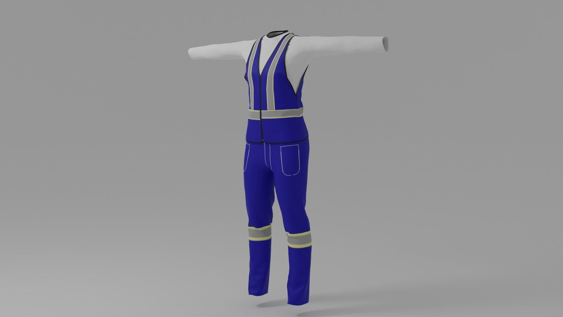 Worker Uniform Low-poly 3D model_2