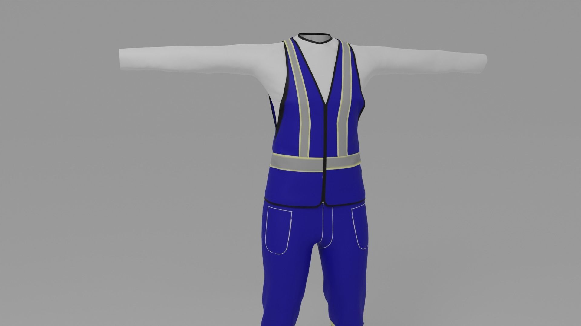 Worker Uniform Low-poly 3D model_3