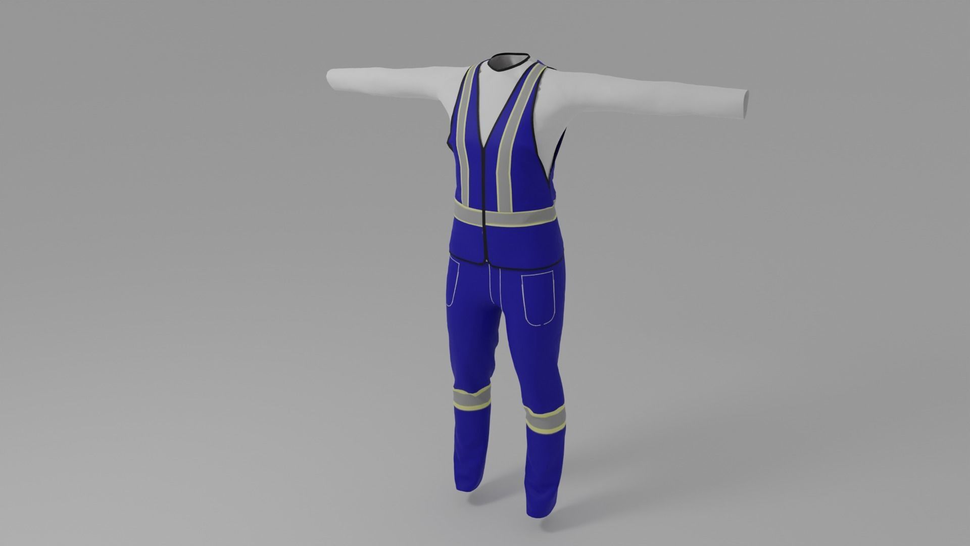 Worker Uniform Low-poly 3D model_4