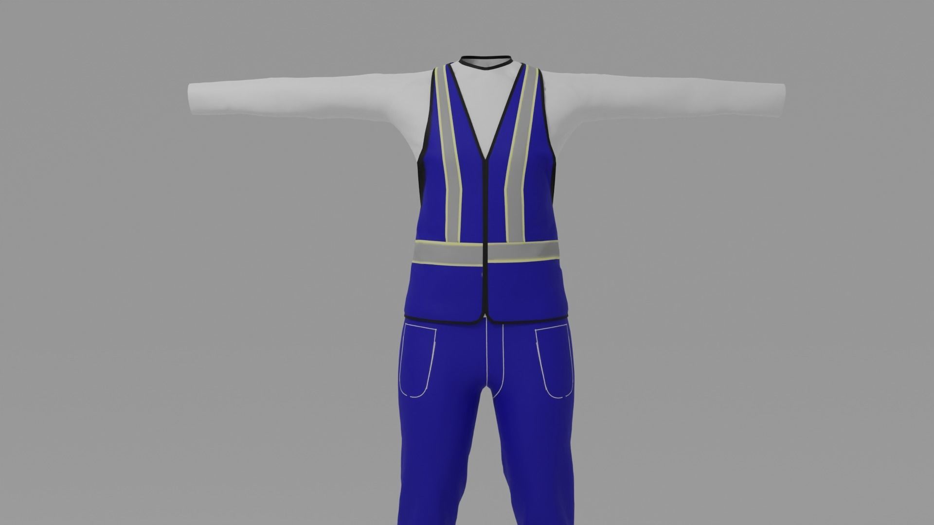 Worker Uniform Low-poly 3D model_1
