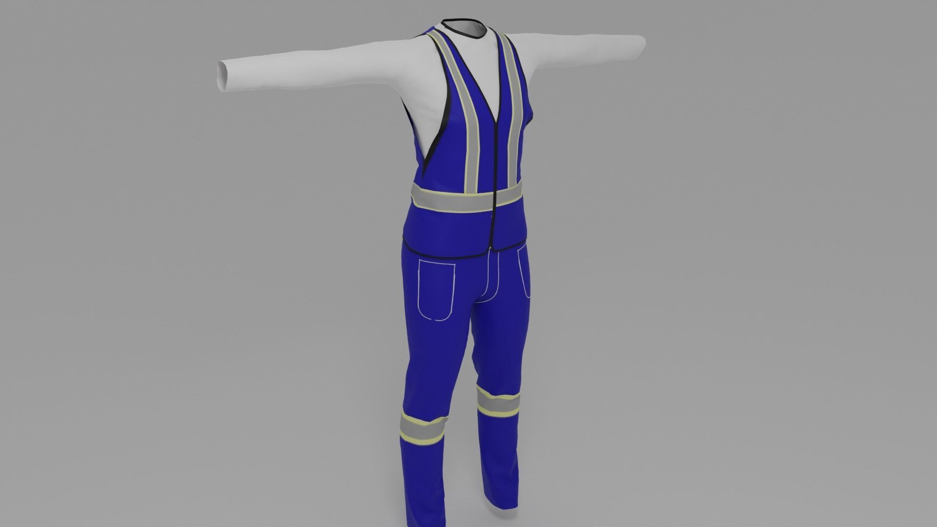 Worker Uniform Low-poly 3D model_5