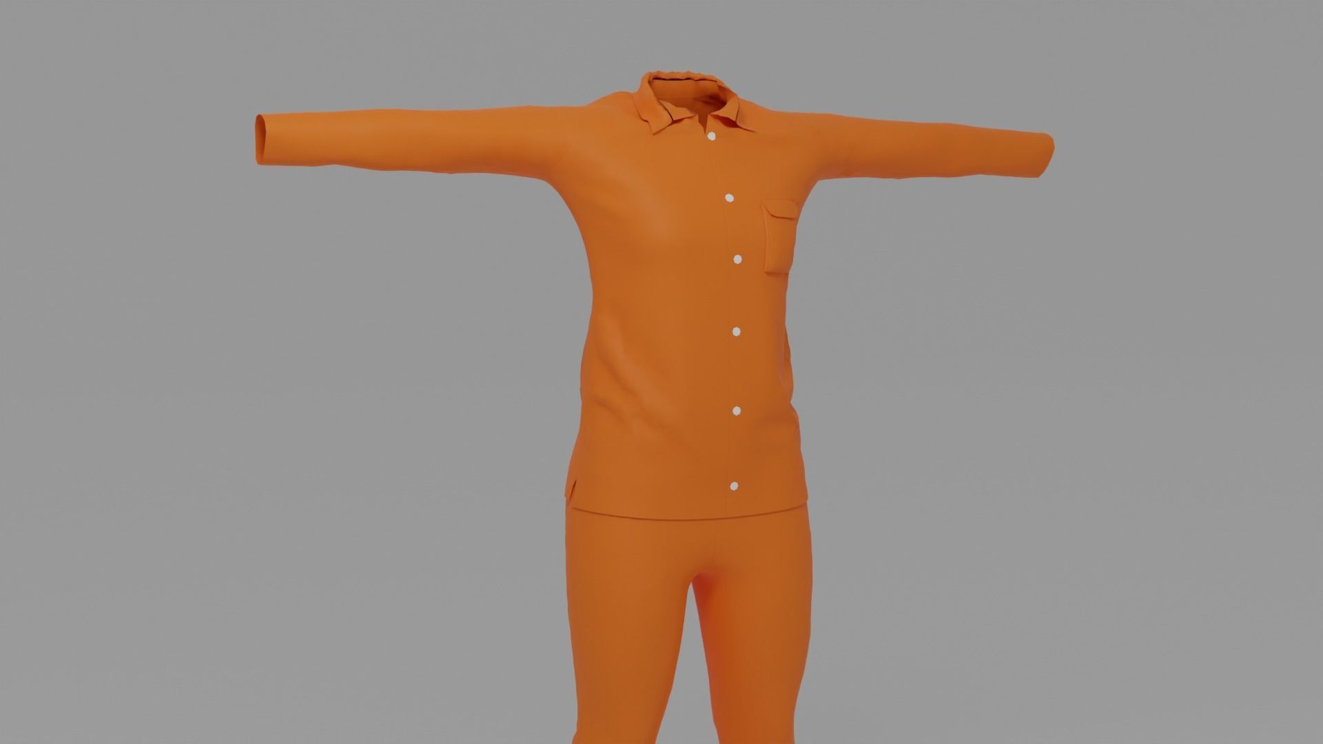 Prison Uniform Low-poly 3D model_2