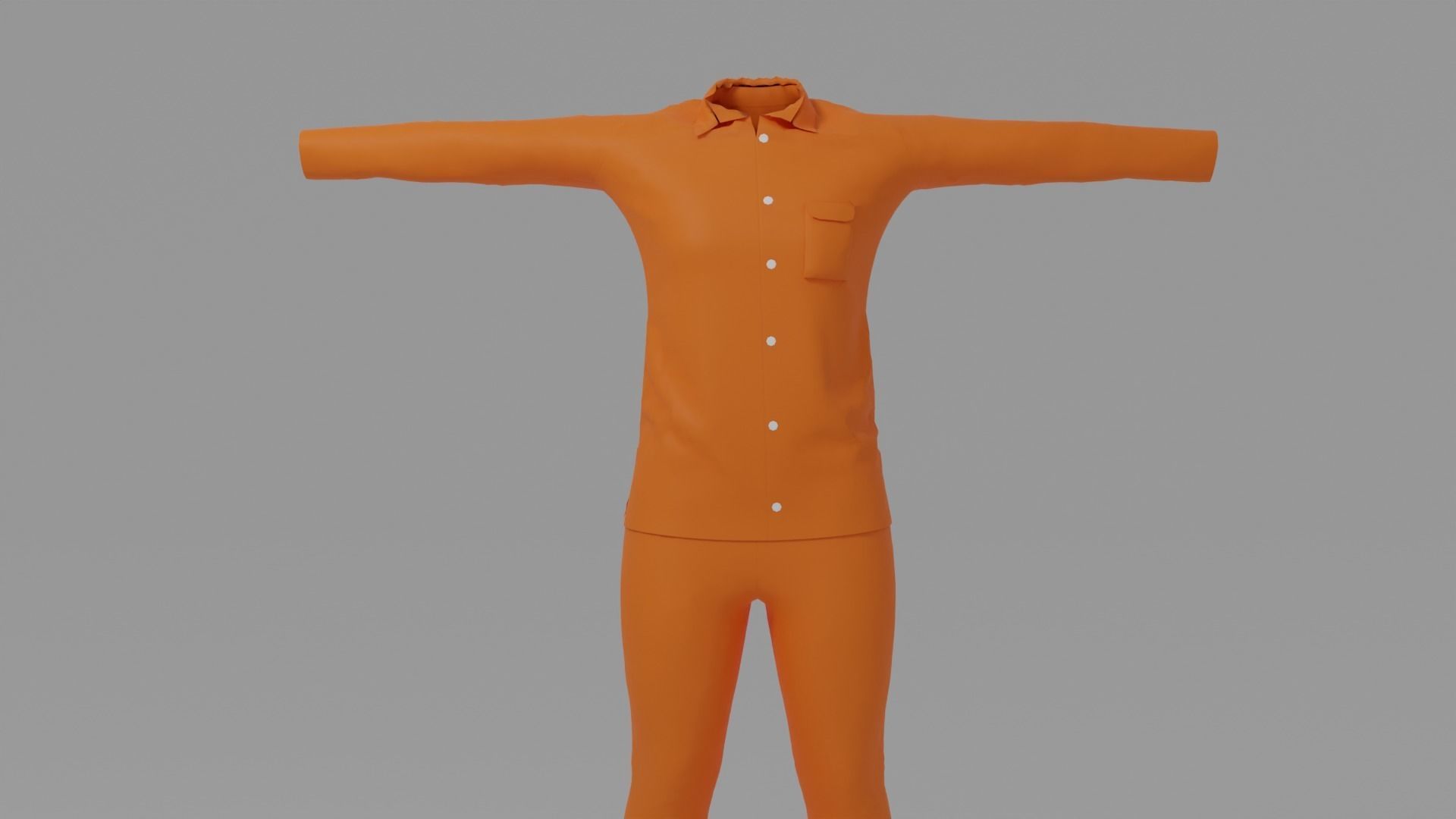 Prison Uniform Low-poly 3D model_1