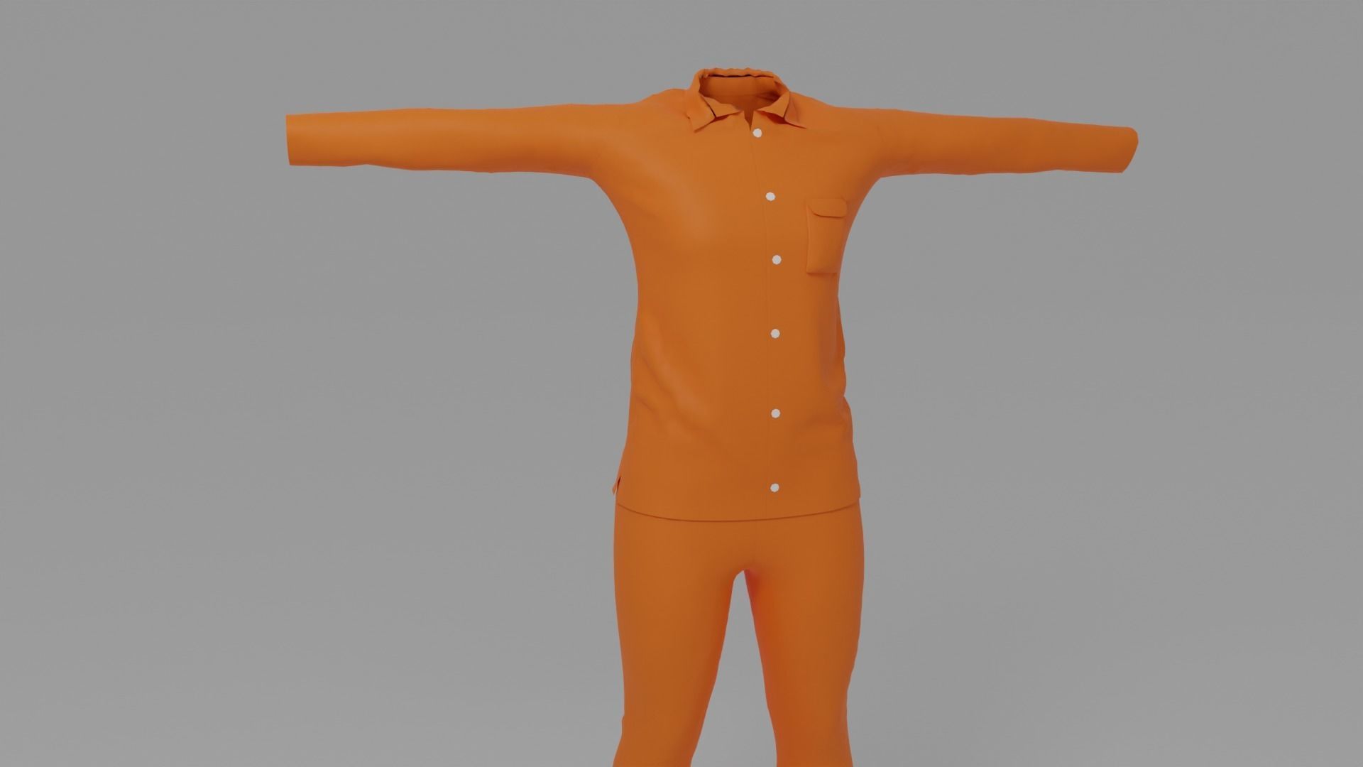 Prison Uniform Low-poly 3D model_3