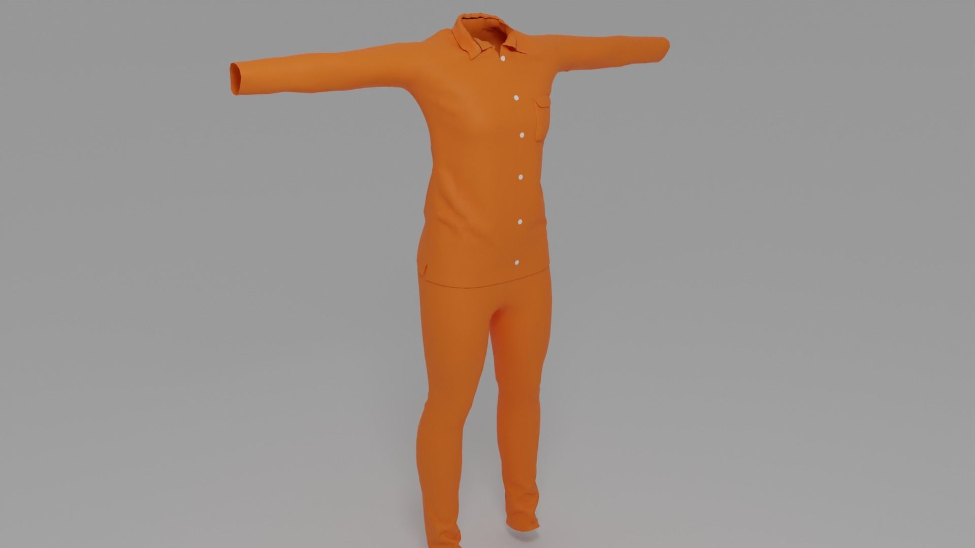 Prison Uniform Low-poly 3D model_5
