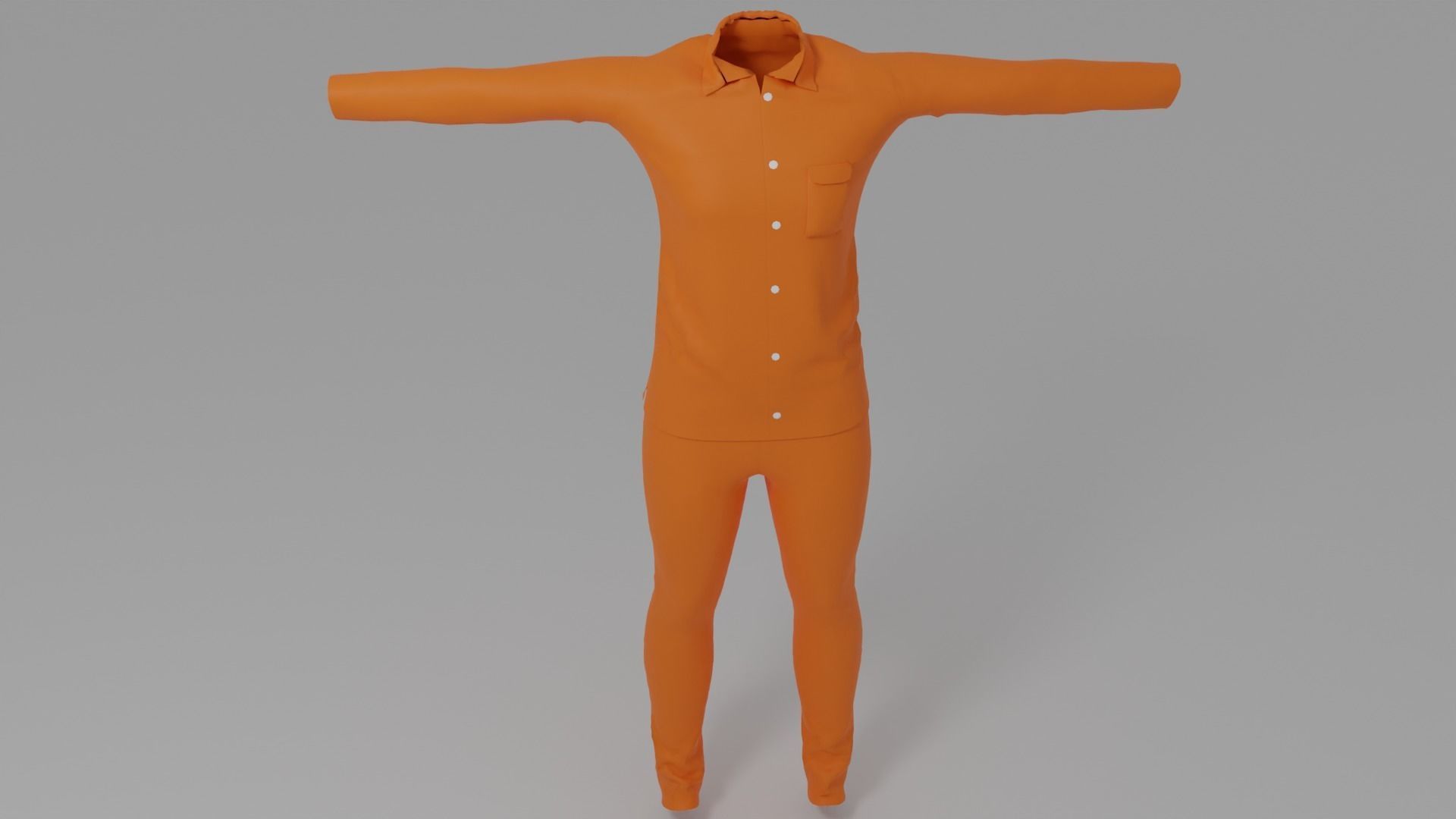 Prison Uniform Low-poly 3D model_6