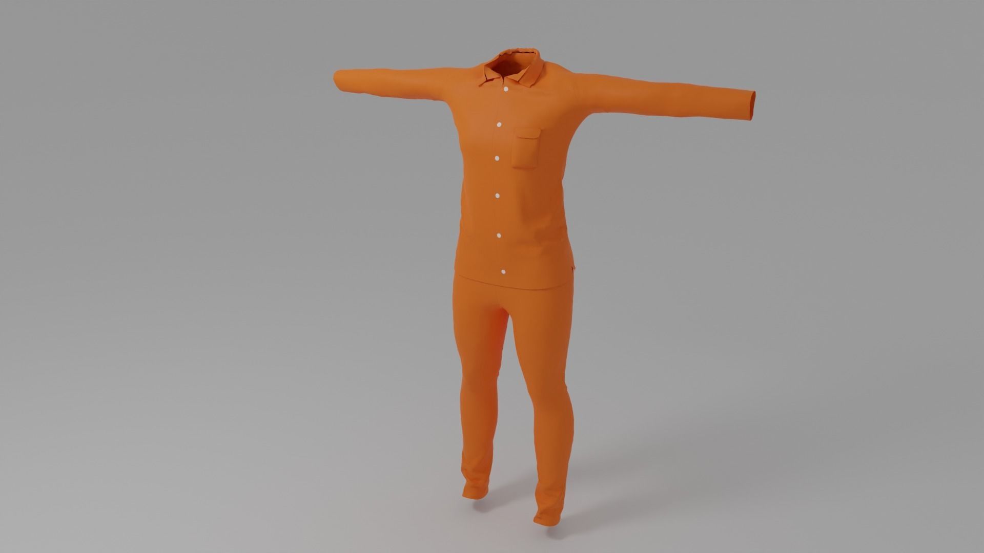 Prison Uniform Low-poly 3D model_4