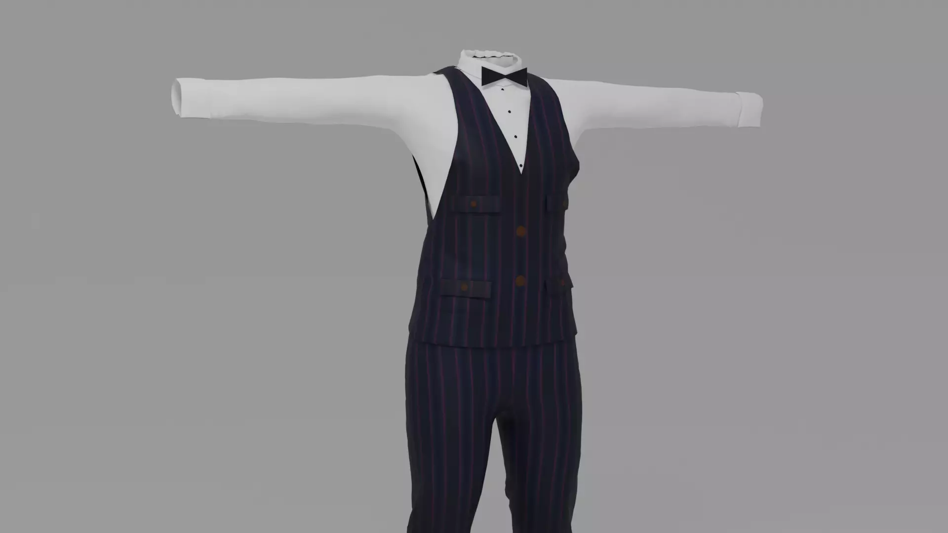 Servant Uniform Low-poly 3D model_0