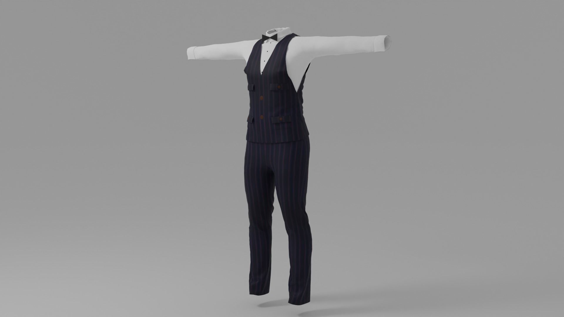 Servant Uniform Low-poly 3D model_2