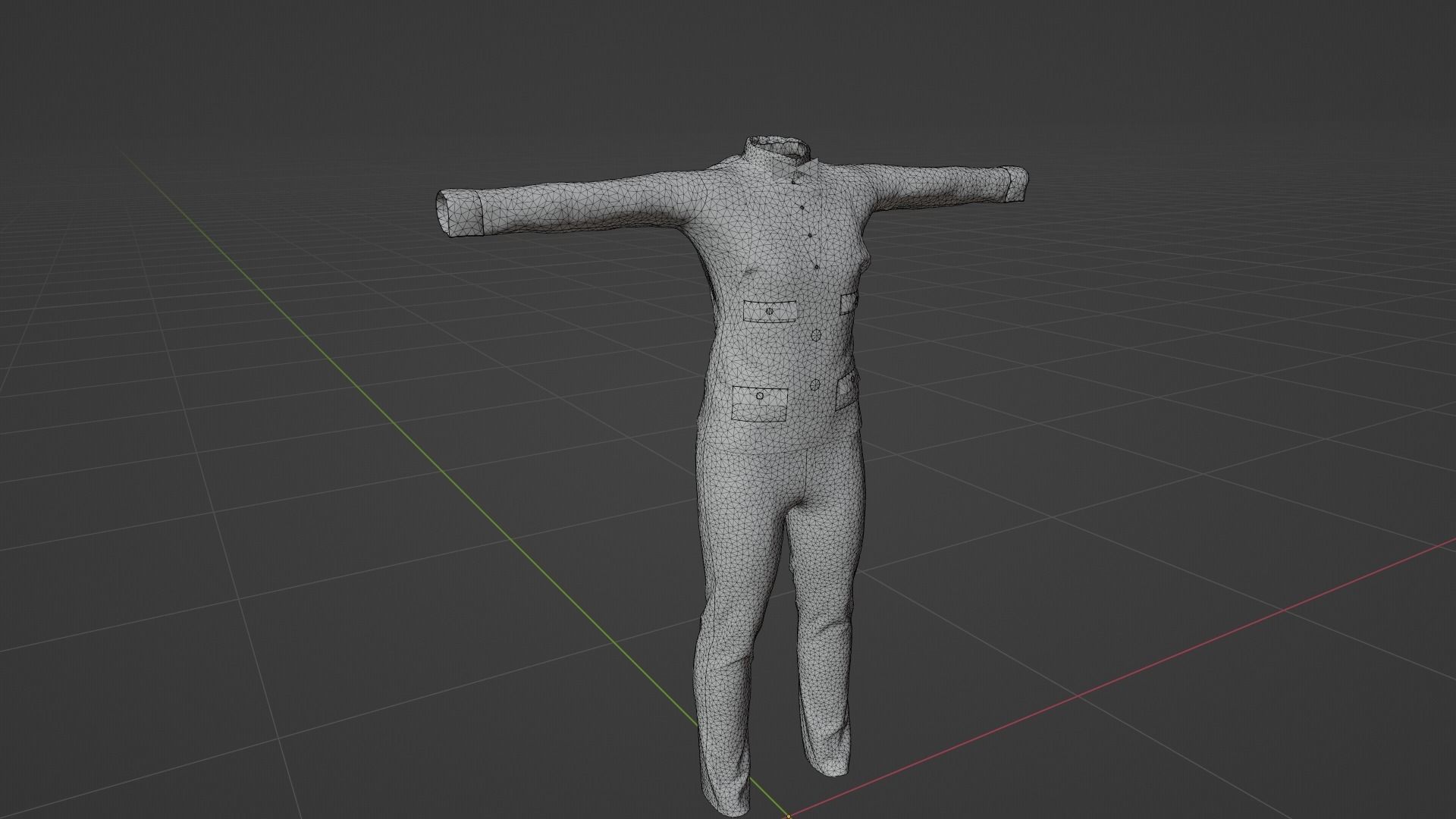 Servant Uniform Low-poly 3D model_7