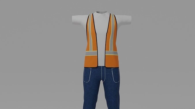 Worker Uniform Low-poly 3D model