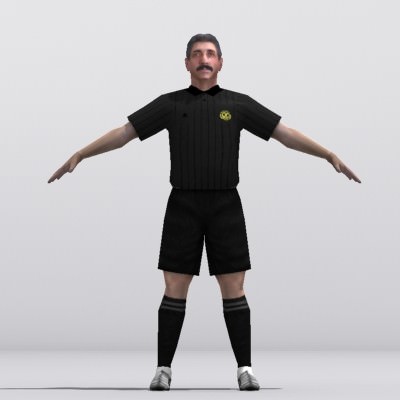 referee soccer Low-poly 3D model_4