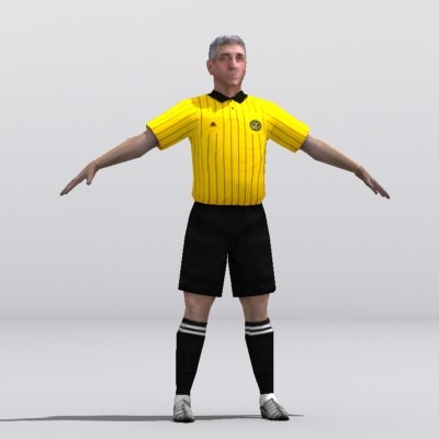referee soccer Low-poly 3D model_1