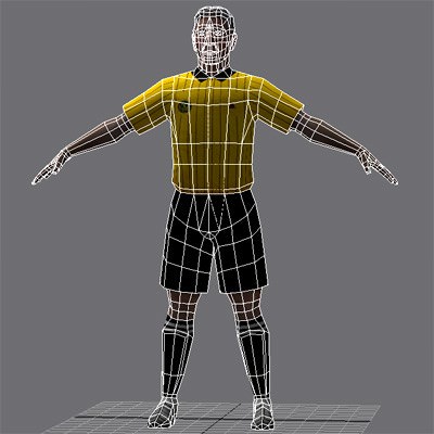 referee soccer Low-poly 3D model_5