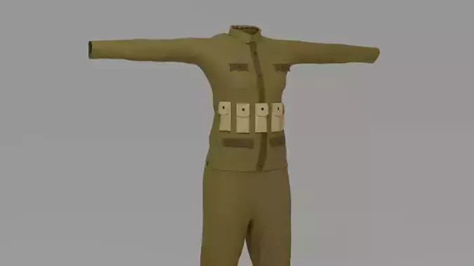 WW1 Soldier Uniform Low-poly 3D model