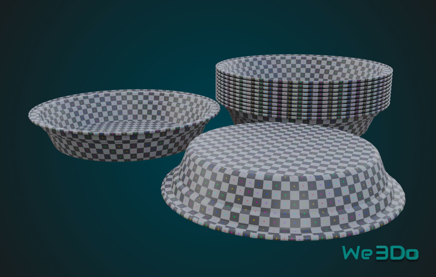 Aluminum Food Plate Low-poly 3D model_16
