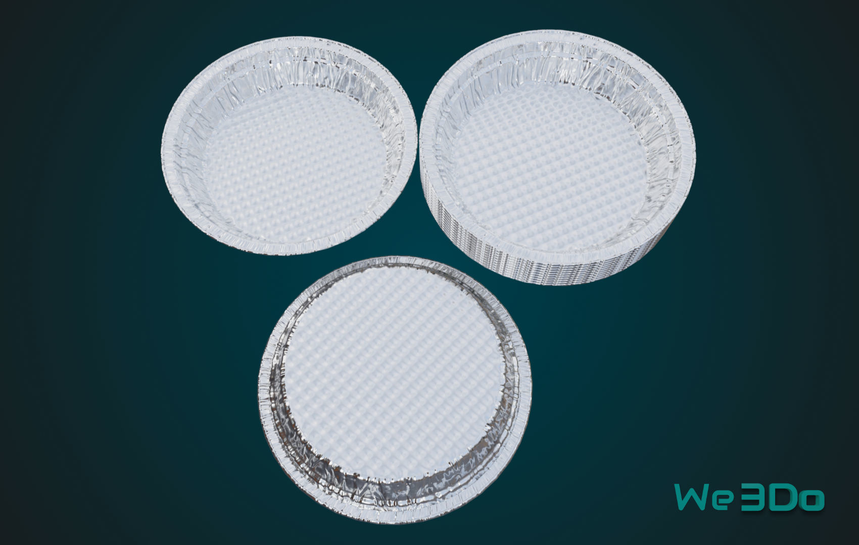 Aluminum Food Plate Low-poly 3D model_4