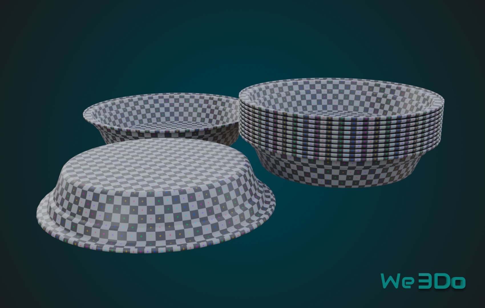 Aluminum Food Plate Low-poly 3D model_19