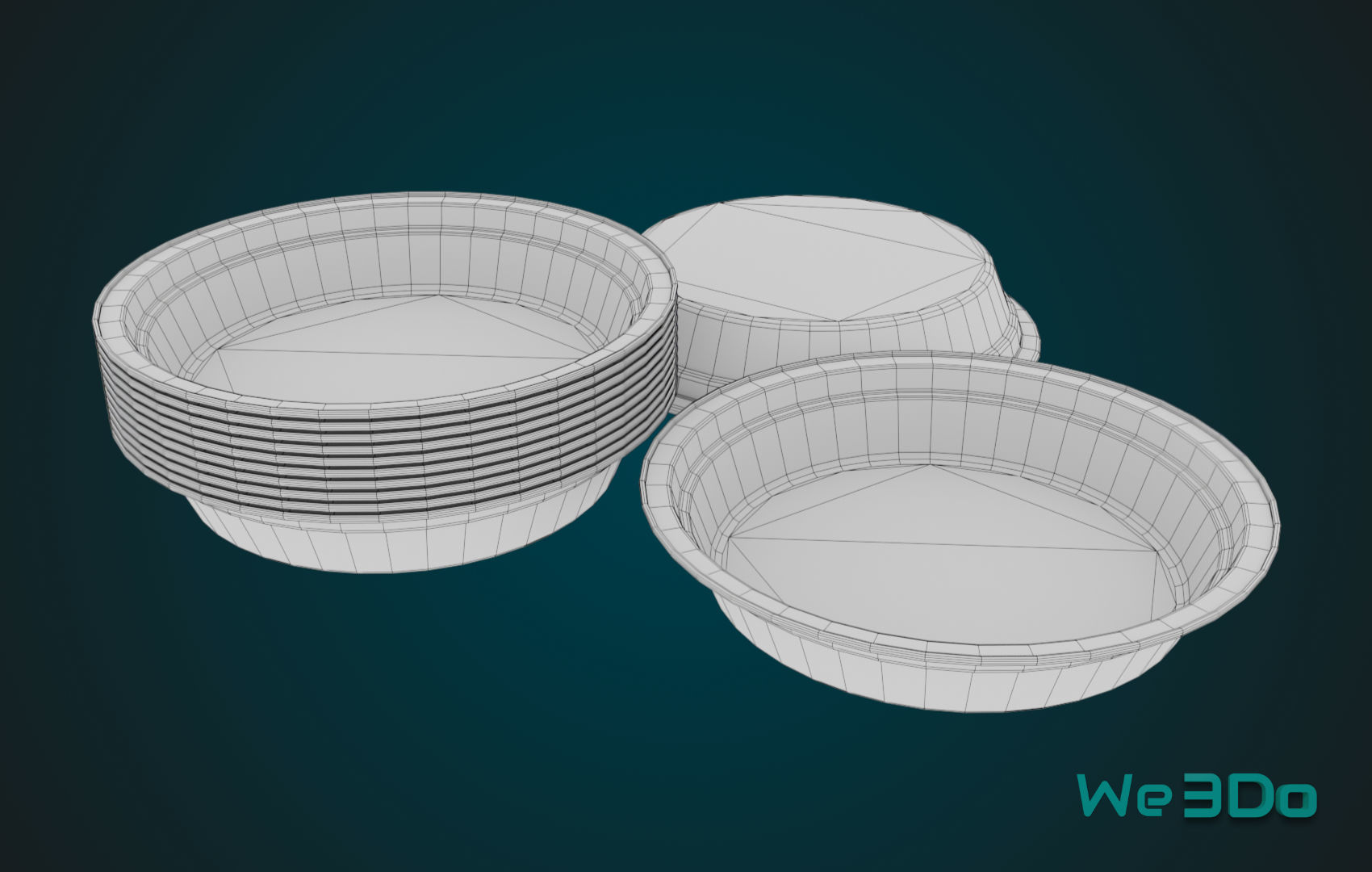 Aluminum Food Plate Low-poly 3D model_28