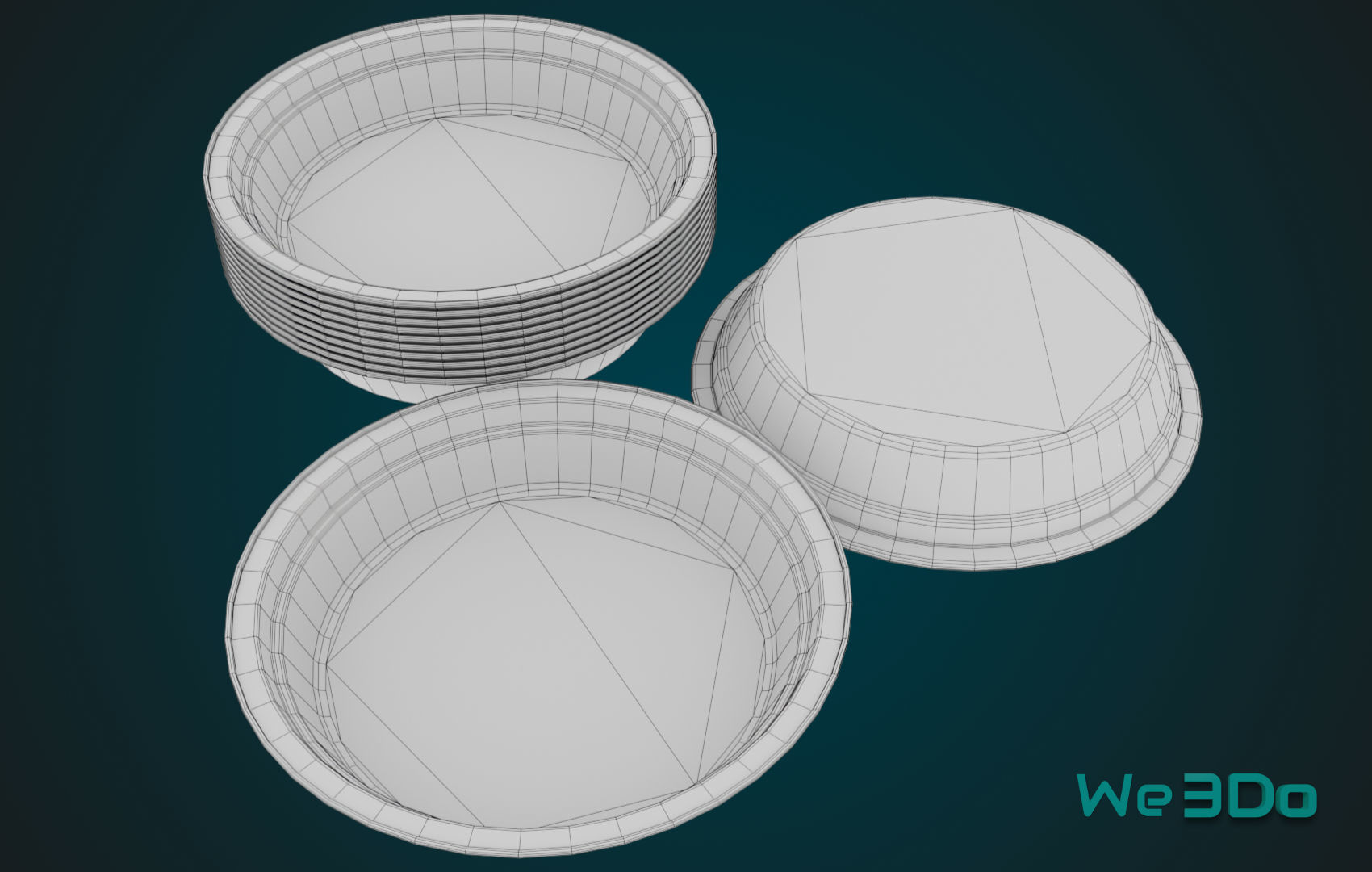 Aluminum Food Plate Low-poly 3D model_25