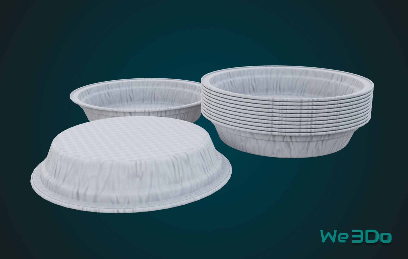 Aluminum Food Plate Low-poly 3D model_12