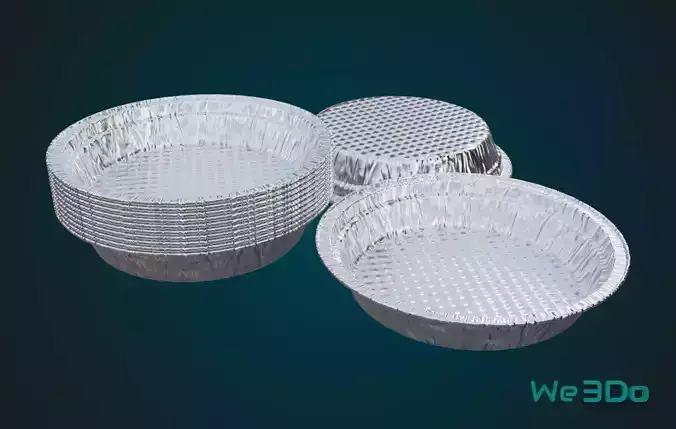 Aluminum Food Plate Low-poly 3D model