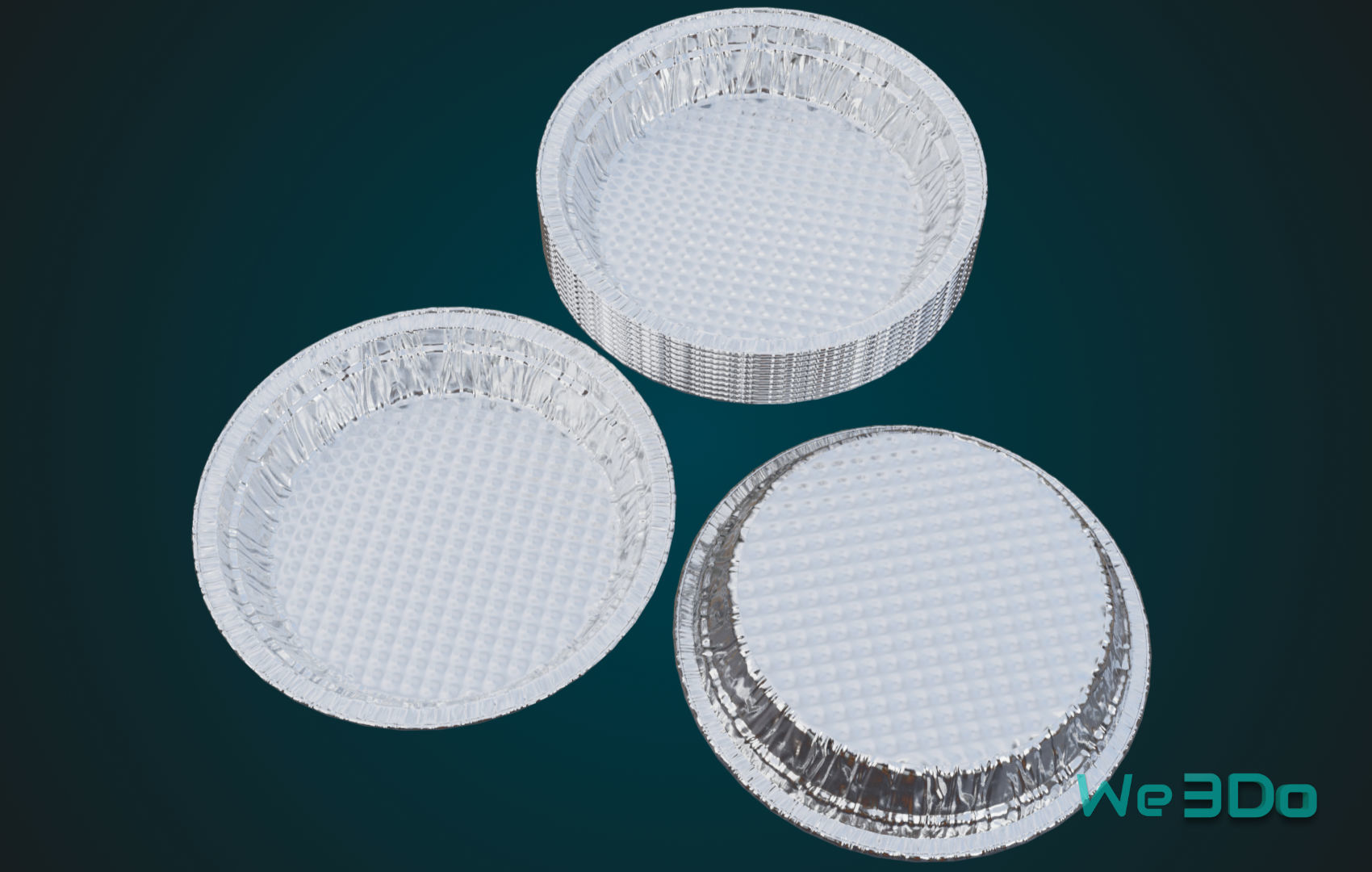 Aluminum Food Plate Low-poly 3D model_7