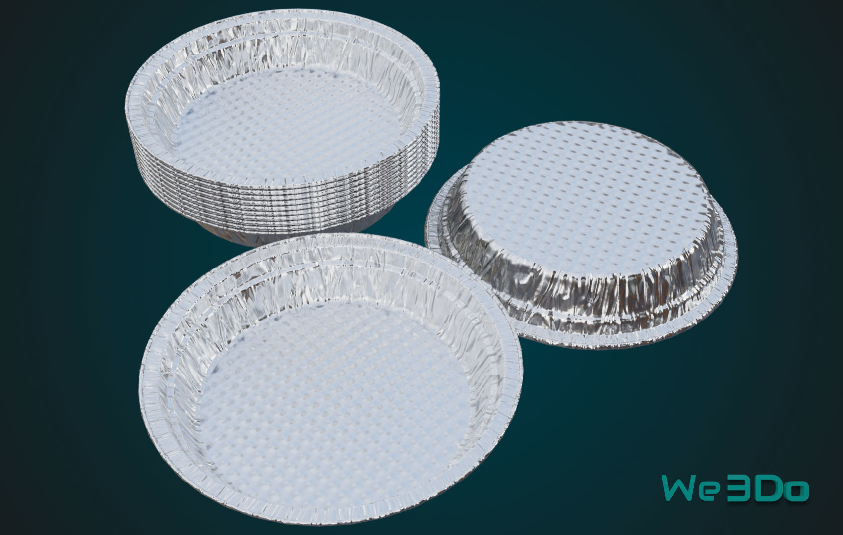 Aluminum Food Plate Low-poly 3D model_2