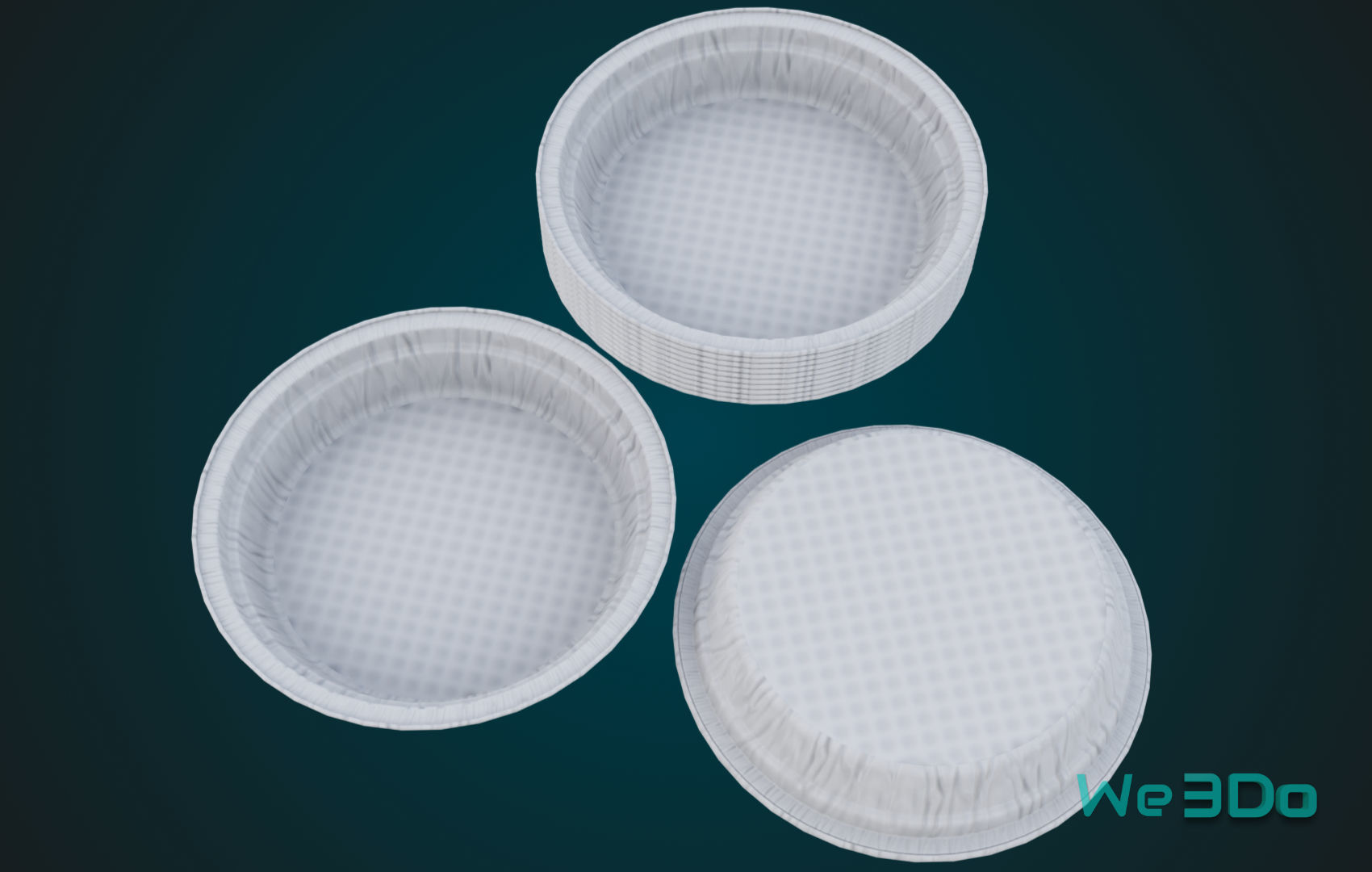 Aluminum Food Plate Low-poly 3D model_8