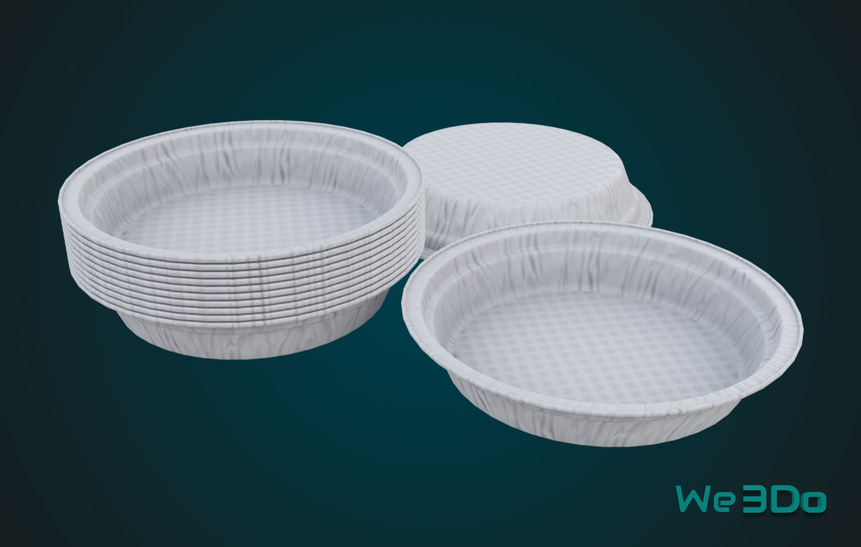 Aluminum Food Plate Low-poly 3D model_13
