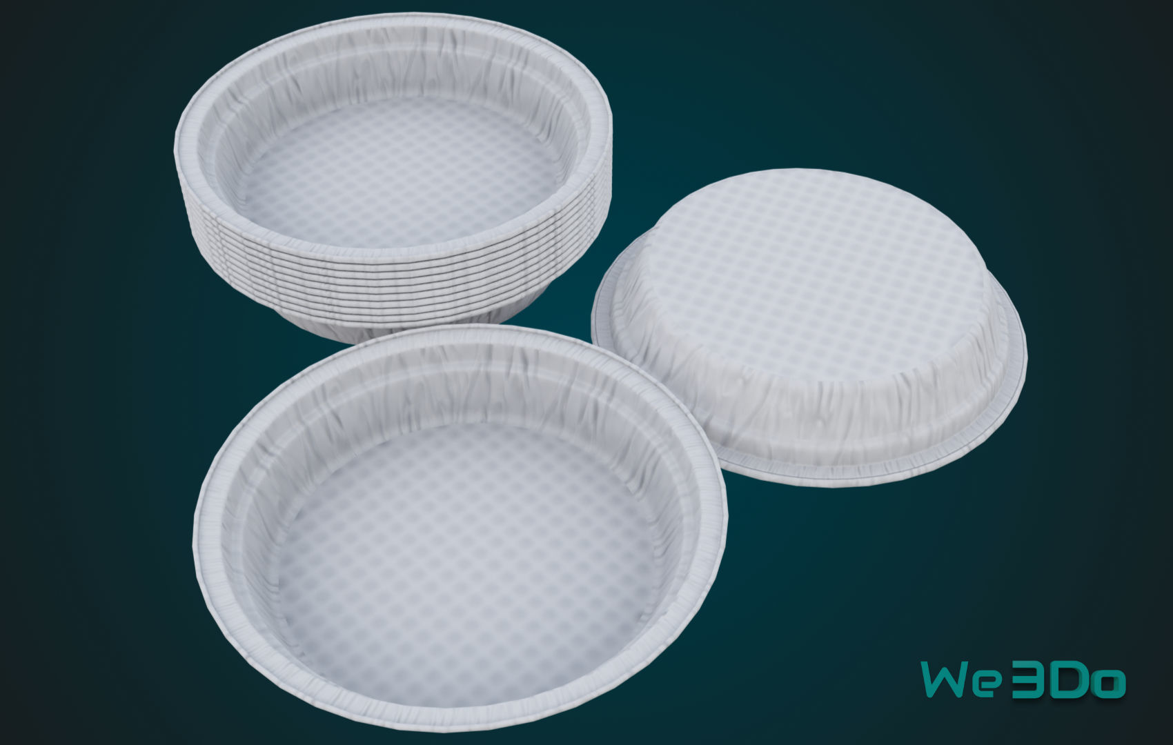 Aluminum Food Plate Low-poly 3D model_10