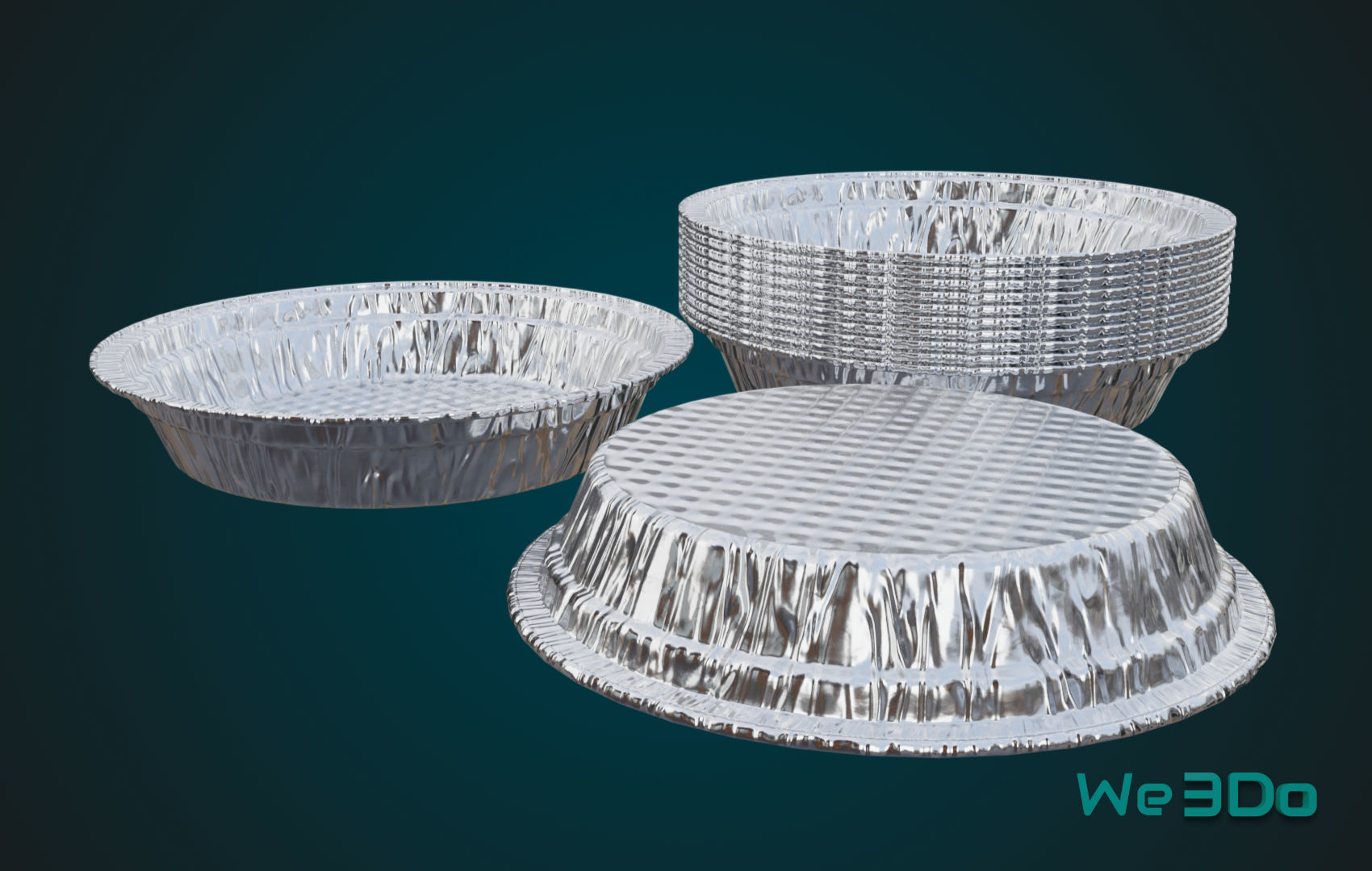 Aluminum Food Plate Low-poly 3D model_1