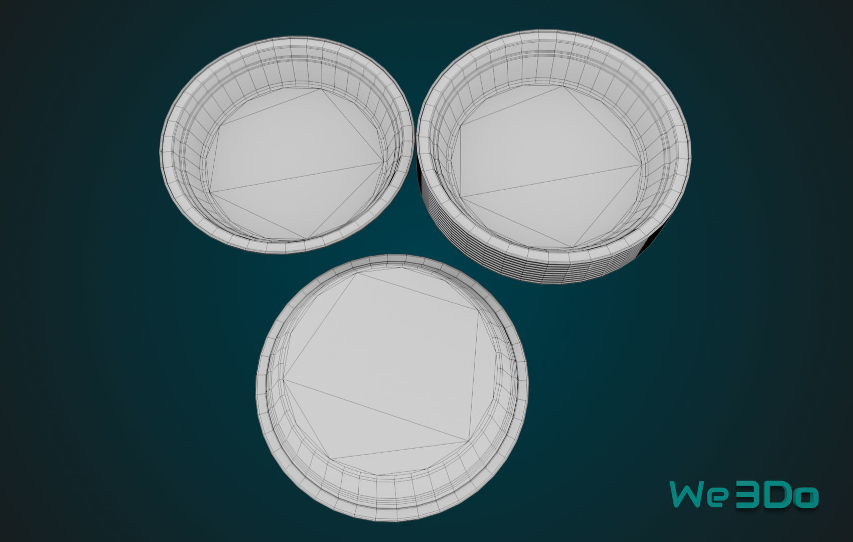 Aluminum Food Plate Low-poly 3D model_26