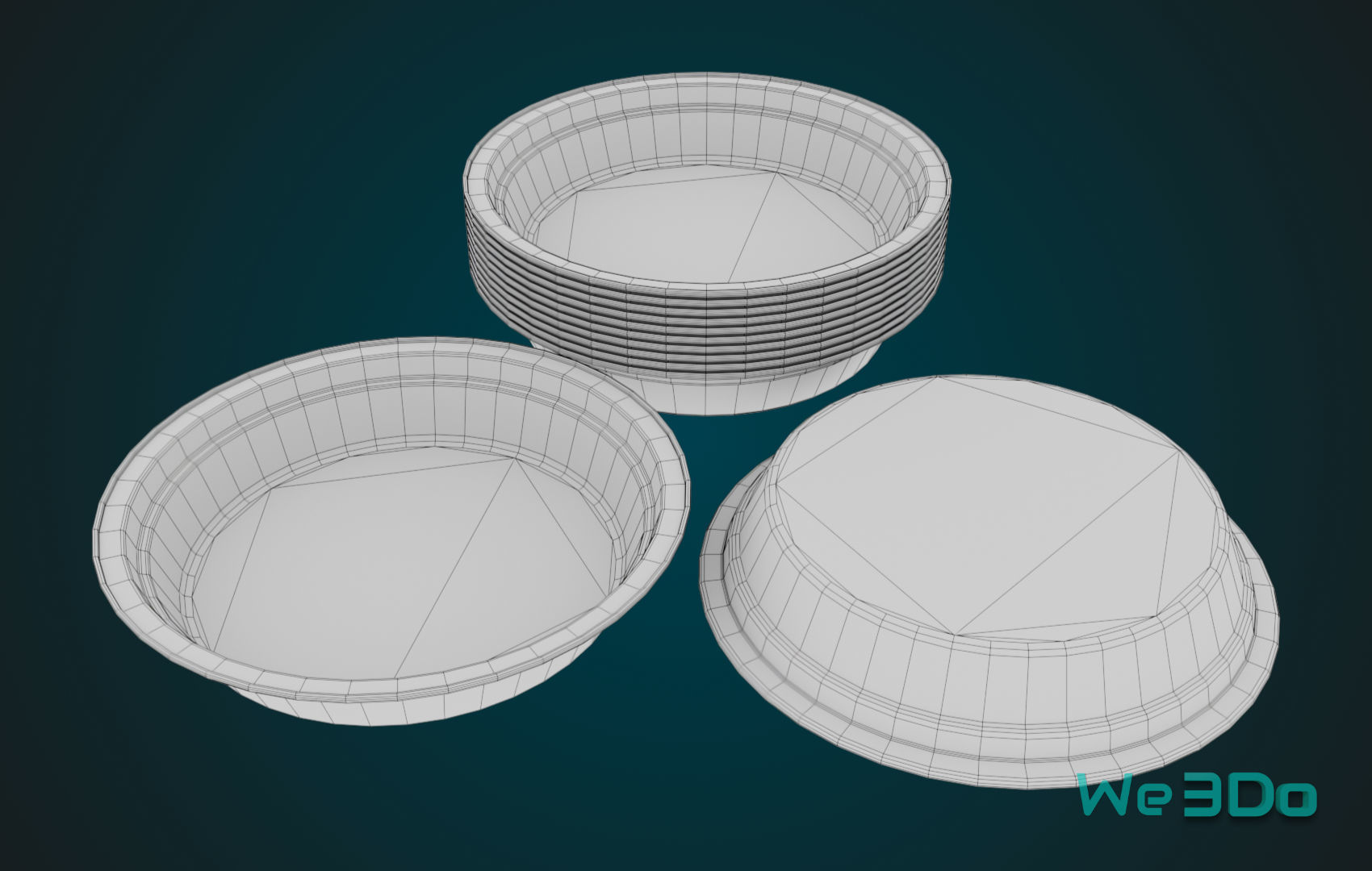 Aluminum Food Plate Low-poly 3D model_31