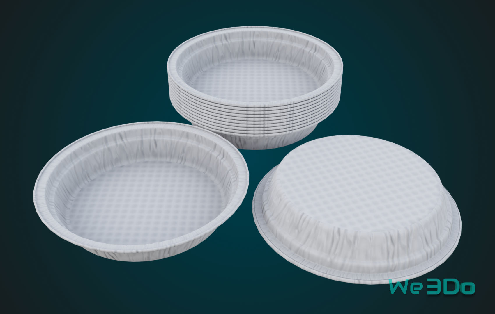 Aluminum Food Plate Low-poly 3D model_15