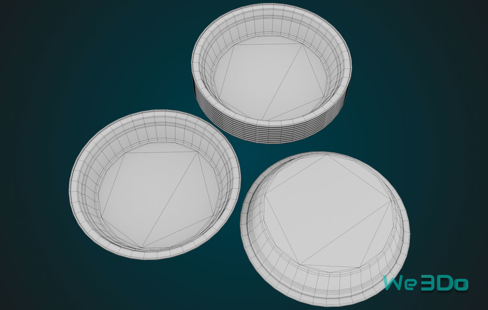 Aluminum Food Plate Low-poly 3D model_30