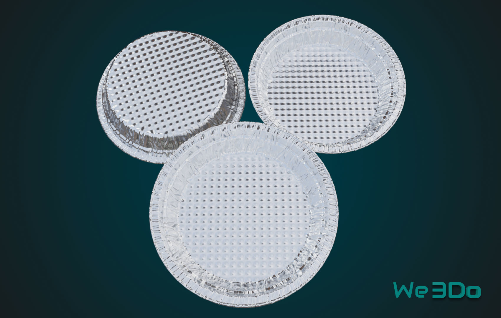 Aluminum Food Plate Low-poly 3D model_6