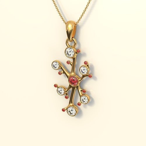 Pendant Gem Stones Octopus Sky 3D print model