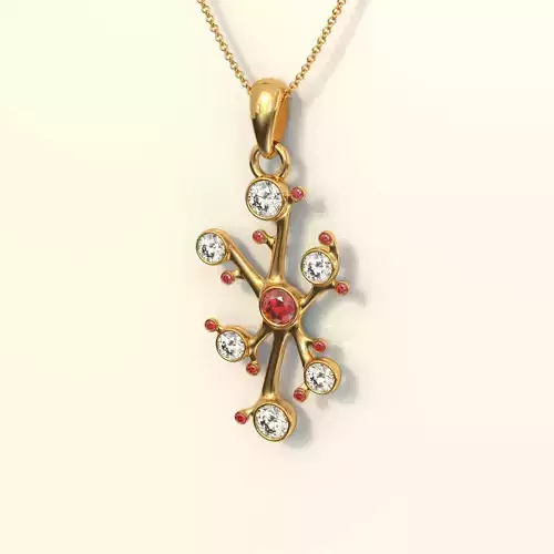 Pendant Gem Stones Octopus Sky 3D print model