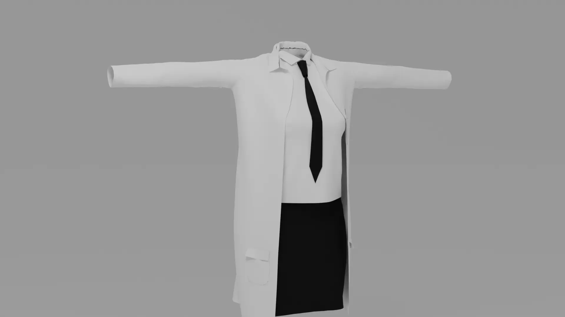 Scientist Woman Outfit Low-poly 3D model
