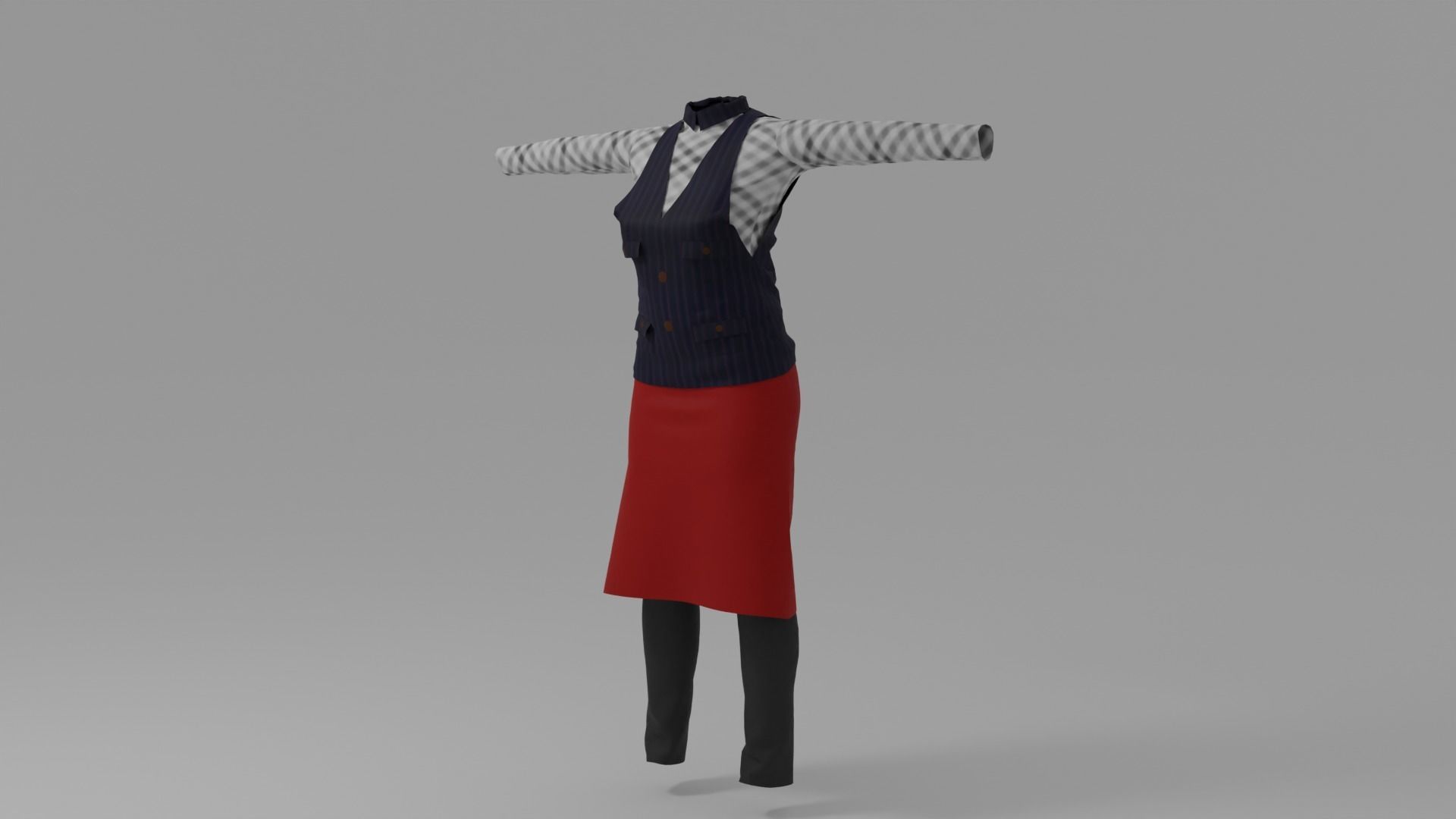 3D model Waiter Woman Uniform VR / AR / low-poly | CGTrader