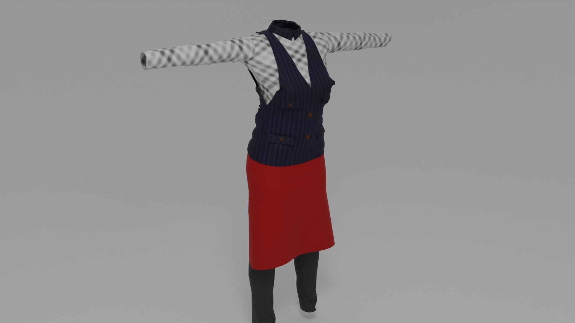 3D model Waiter Woman Uniform VR / AR / low-poly | CGTrader